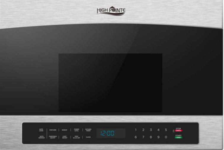 High Pointe 1.4 CU FT 1000-Watt 24" OTR Microwave - Stainless Steel EM038K6BA